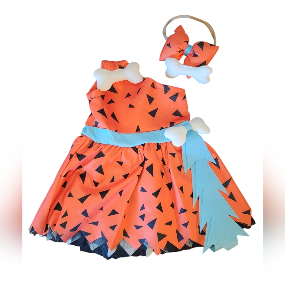 Orange and Blue Kids Prehistoric Costume